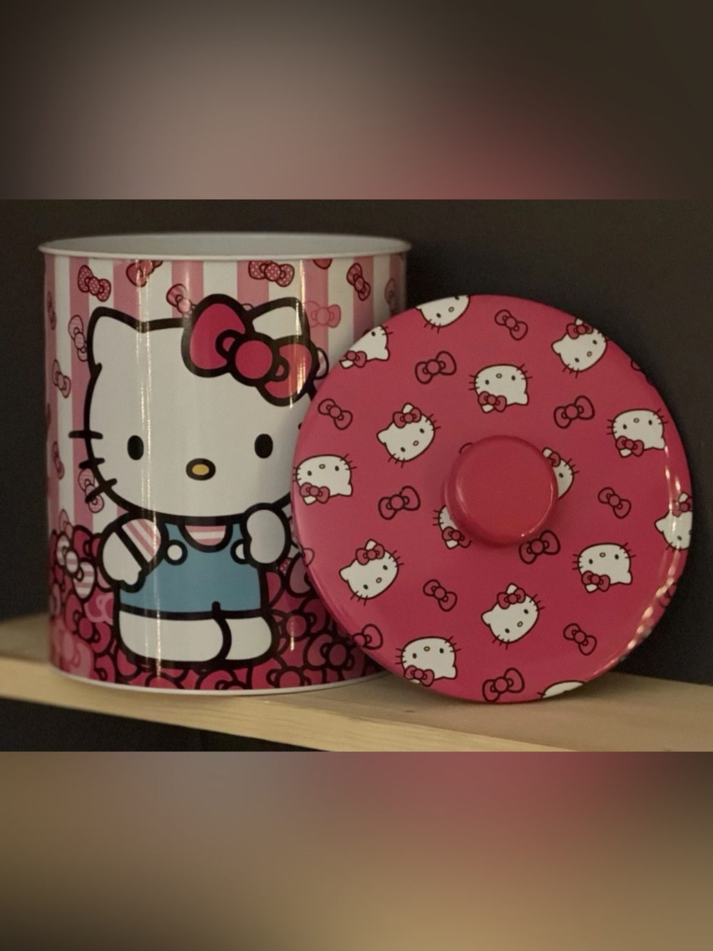Hello Kitty Pink Metal Treat Canister with Lid